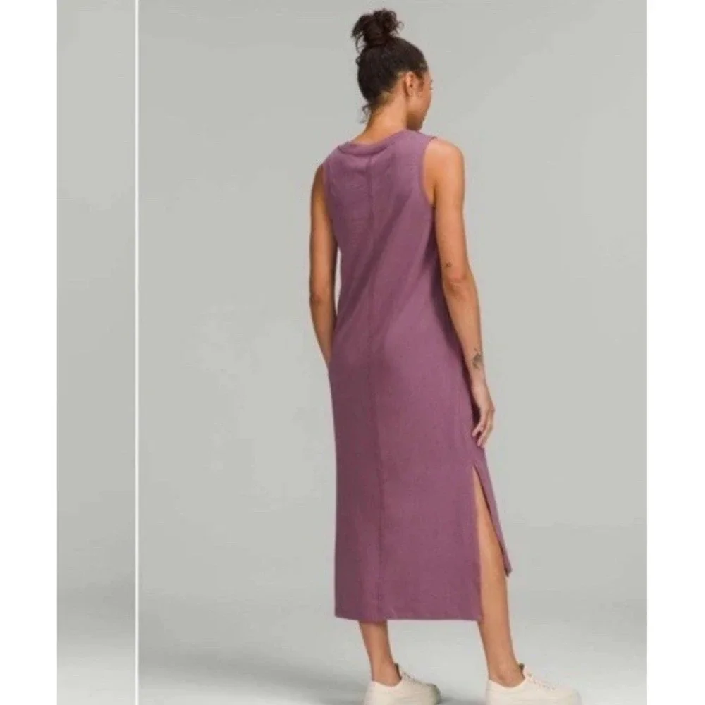 Lululemon‎ All Yours Tank Maxi Dress Pima Cotton Sleeveless Purple Size 10